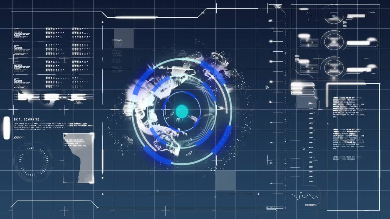 Animation of data processing over scope scanning