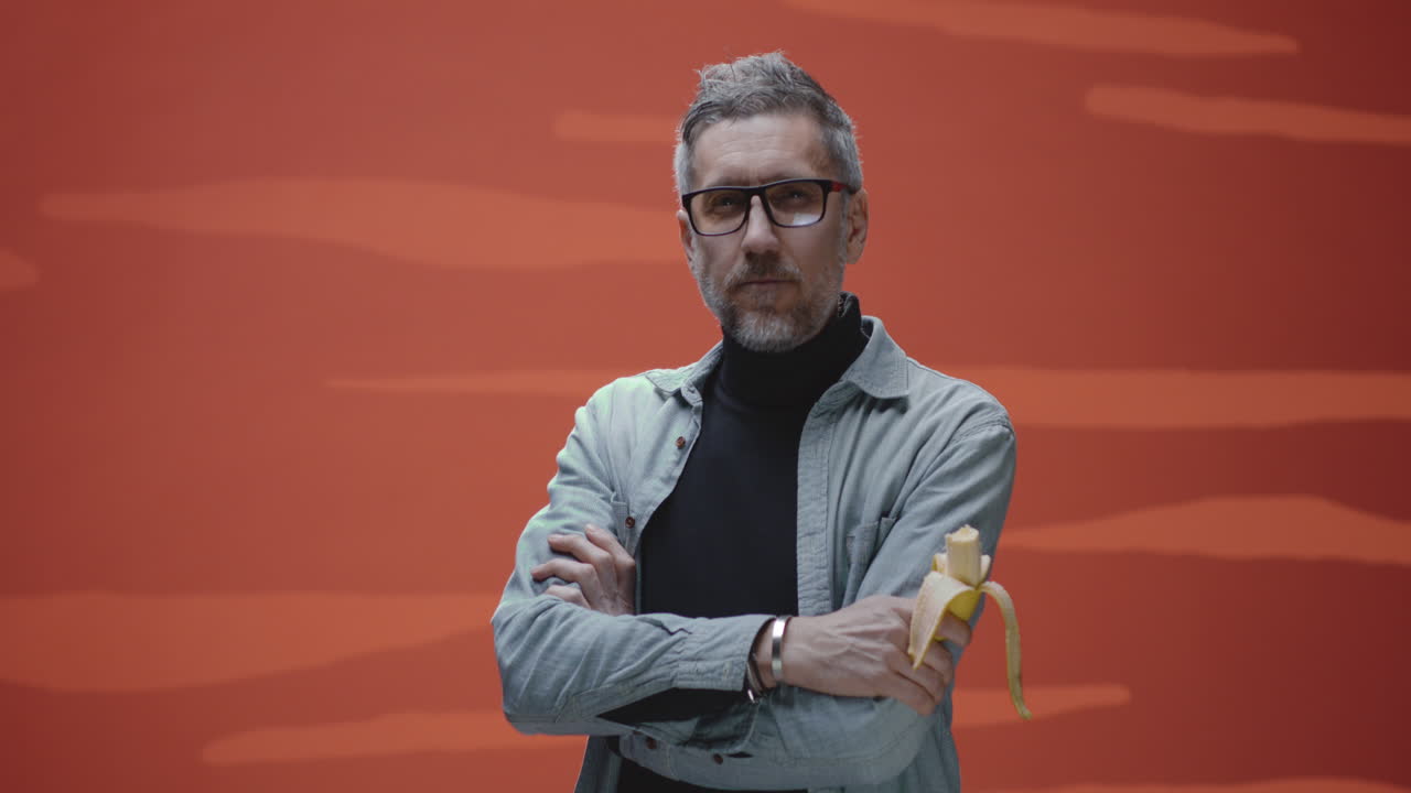 Man holding a banana