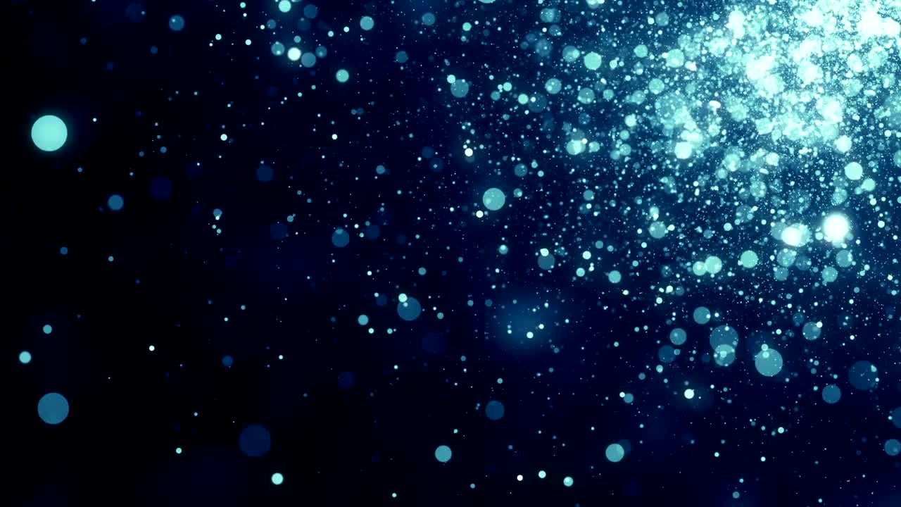 파란 먼지 입자 추상적인 빛 보케 모션 제목 영화적 배경 루프