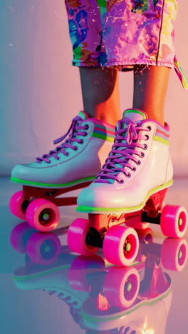 stylish roller skates in vibrant colors