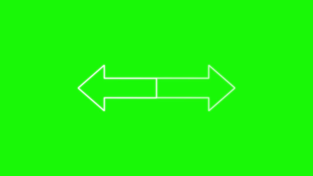 White outlined double arrow smoothly animates across vivid green backdrop, symbolizing direction and movement