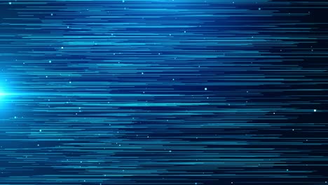 4k background of shimmering blue particles and light trails moving across screen loop.