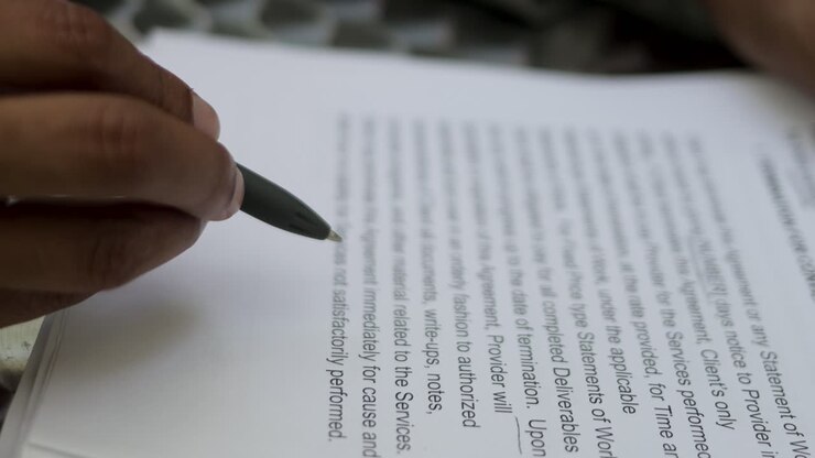 Closeup shot of male hands signing documents