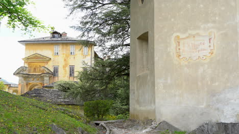 A-beautiful-travel-tour-at-the-Sacred-Mountain-of-Varallo,-a-christian-devotional-complex,-a-unesco-world-heritage-si-in-Italy