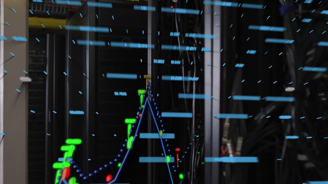 컴퓨터 서버 에 대한 금융 데이터 처리의 애니메이션