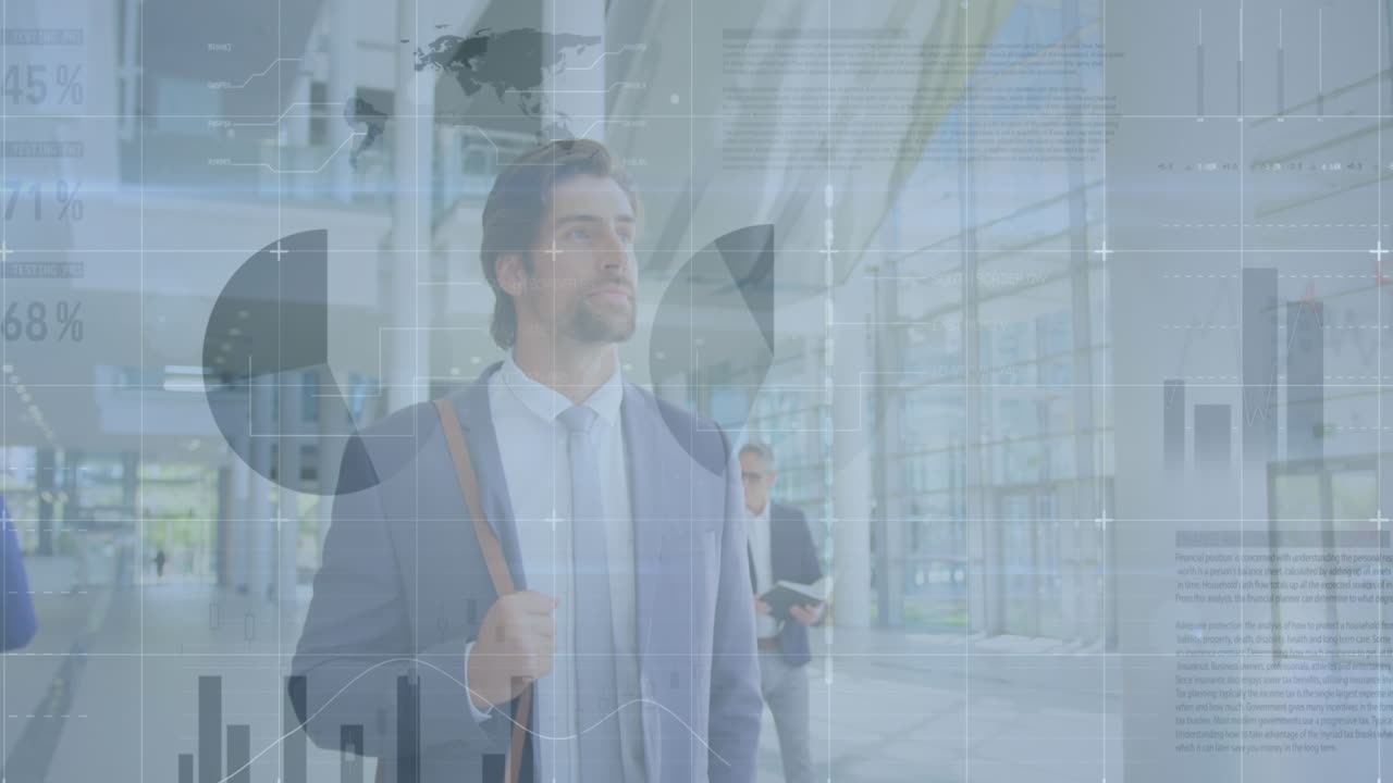 animación del procesamiento de estadísticas sobre el empresario