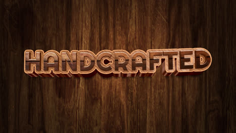 handcrafted wooden text on wood background