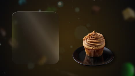 Peanut butter cupcake Animation food footage for your menu marketing – clean glass panel reveals in sync with dish, perfect for promos