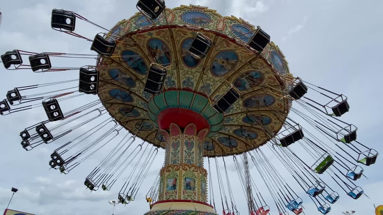 Empty Swing Ride at the Fair amusement park carnival ride