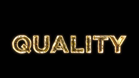 3d rendered gold shiny quality letters loop