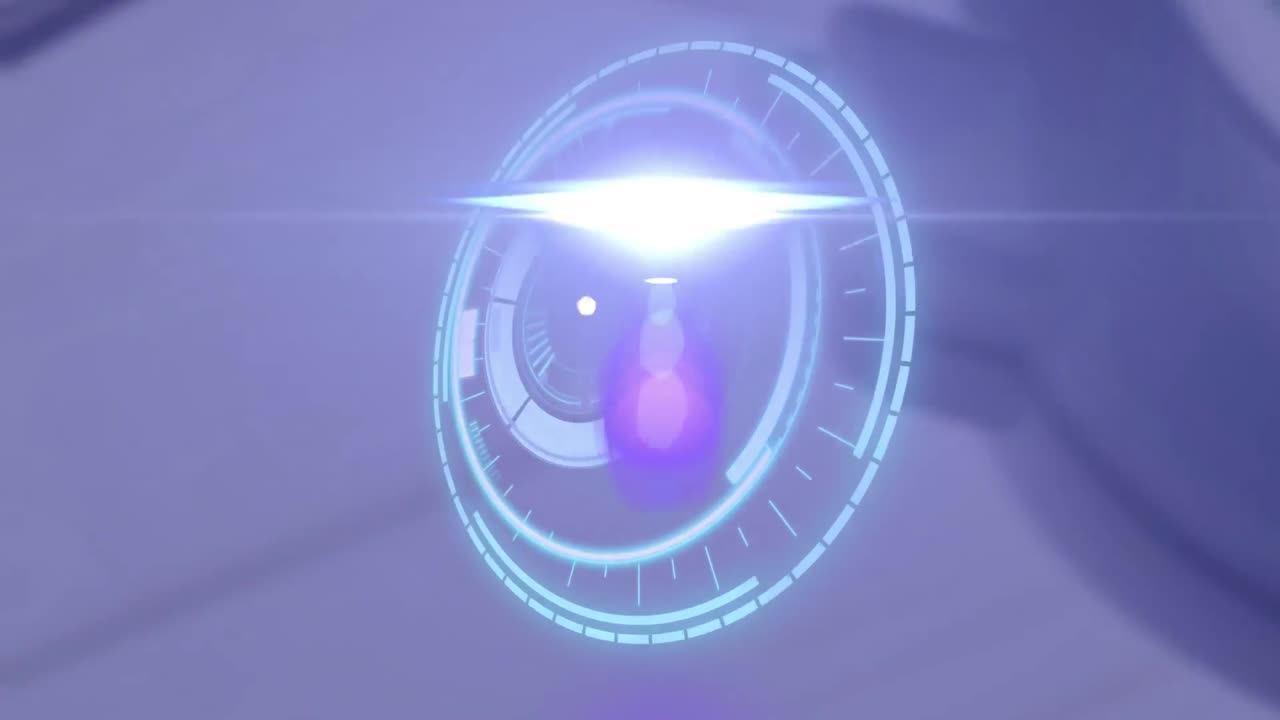 animación de la cerradura de seguridad giratoria sobre el rastro de luz sobre un fondo borroso