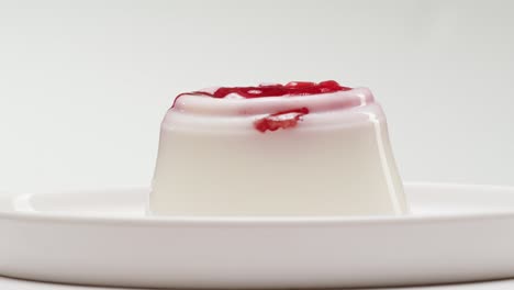 delicious creamy panna cotta with red berries