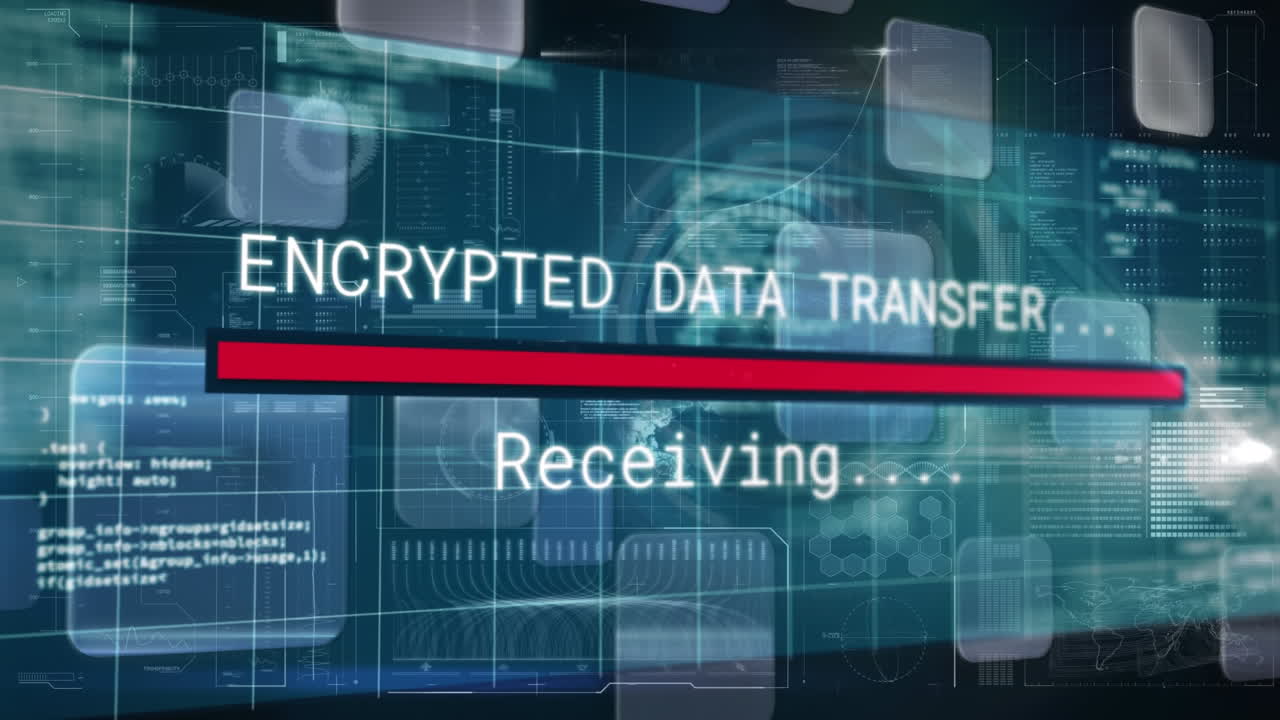 animación del escaneo del alcance sobre el procesamiento de datos sobre fondo negro