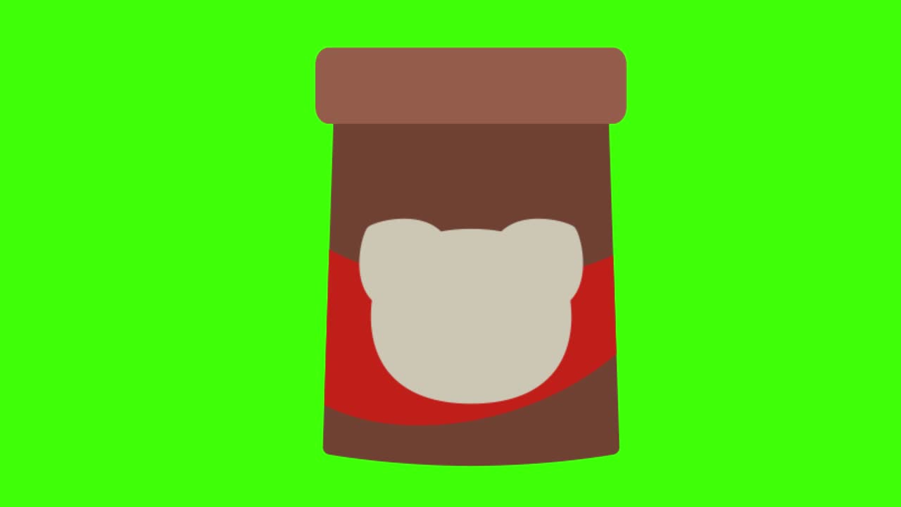 animation of Pets food icon on a green screen