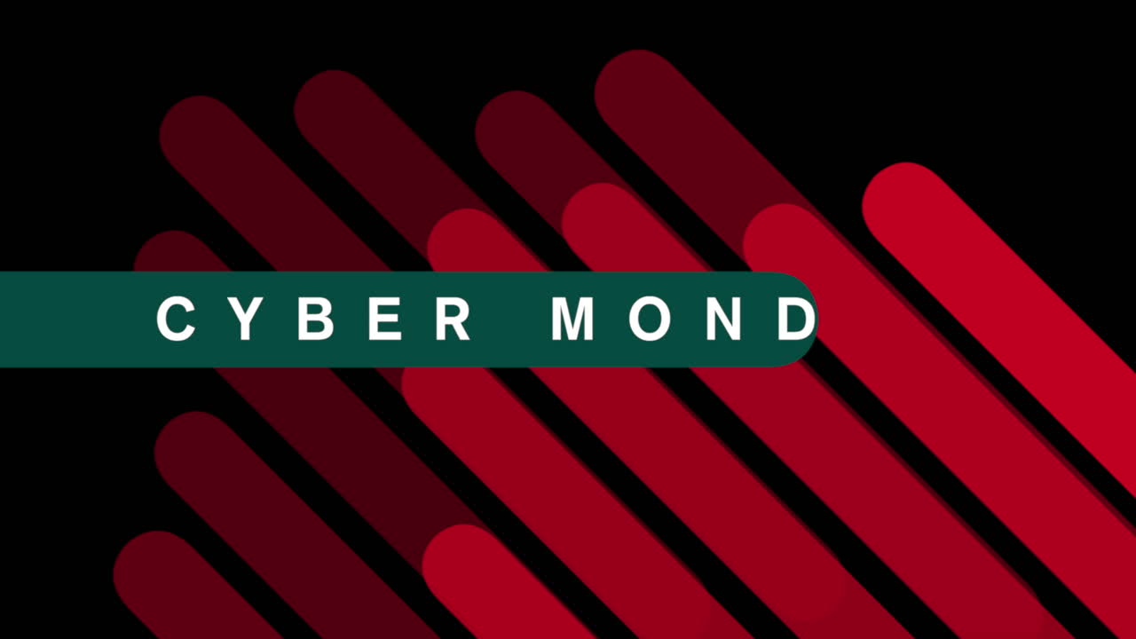 lunes cibernético con líneas rojas en degradado moderno negro