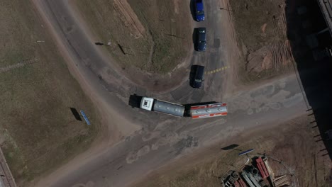 aerial footage of road construction in latvia