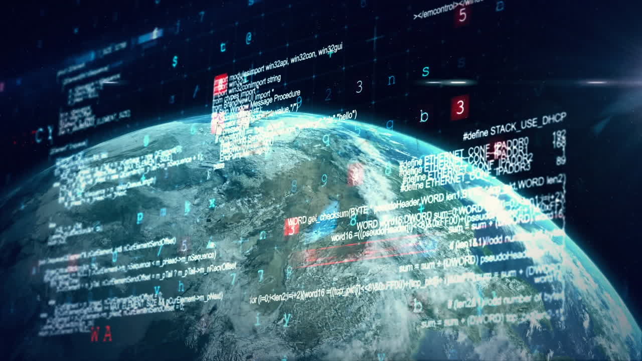 Animation of data processing over globe