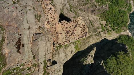 aerial footage pulpit rock preikestolen beautiful nature norway