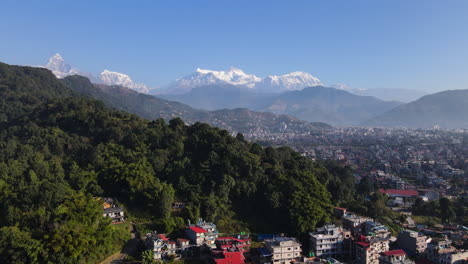 annapurna himal near sarangkot in pokhara, kaski district, nepal