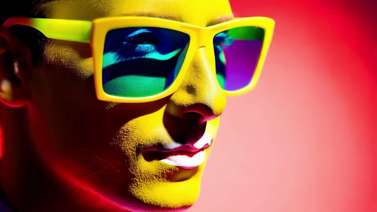 Colorful Portrait with Trendy Sunglasses