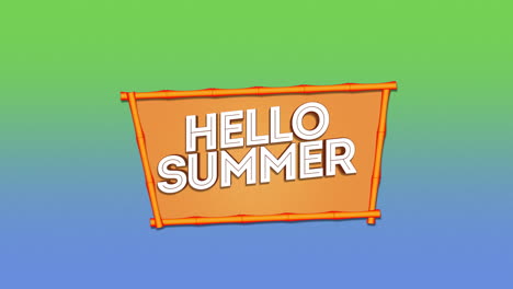hello summer on gradient color