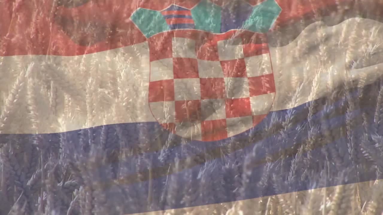 농장  ⁇ 에서 작물의 폐쇄에 대항하여 크로아티아  ⁇ 발을 흔드는 디지털 구성