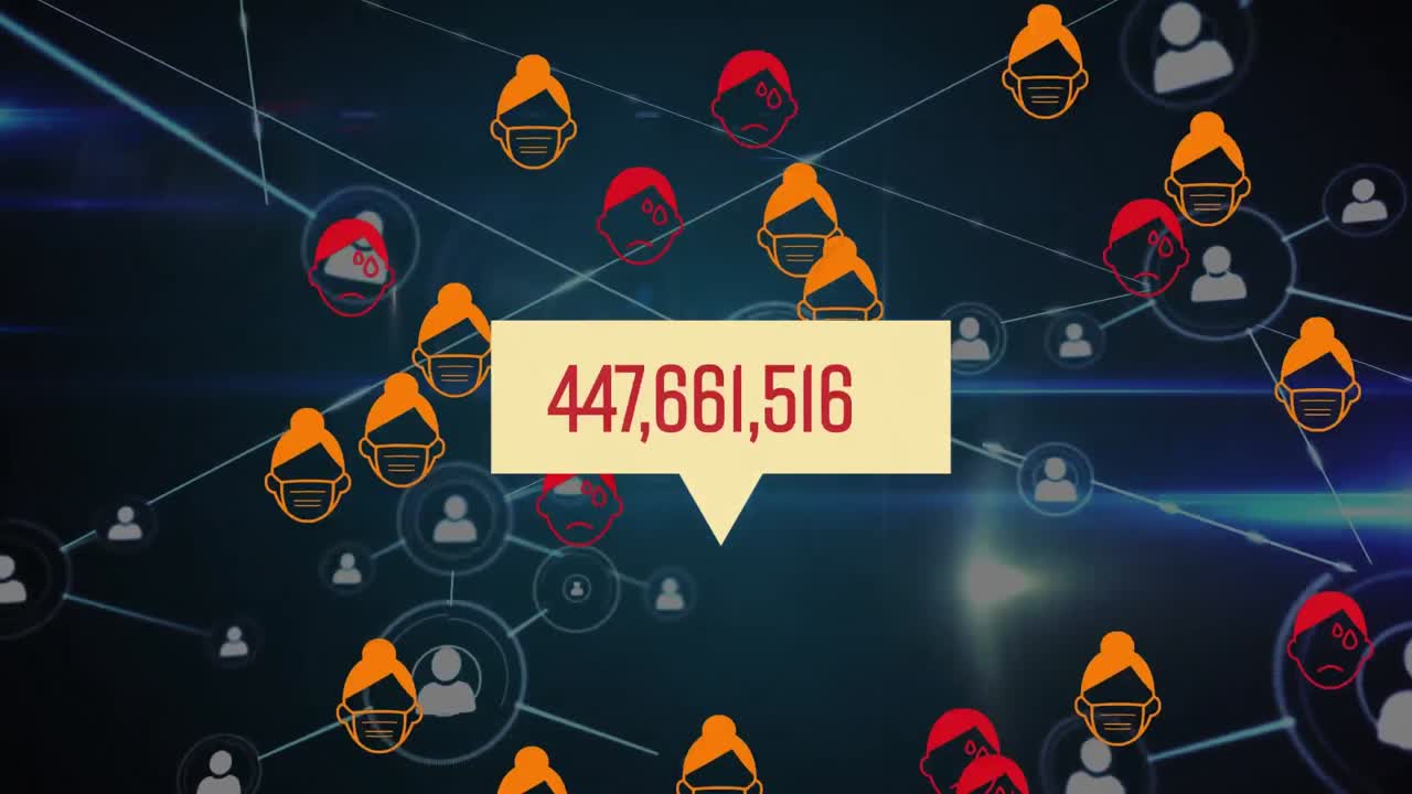 animación de datos de covid 19 a través de la red de conexiones voladoras