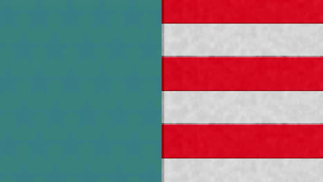 animation of red and white stripes of american flag and blue copy space