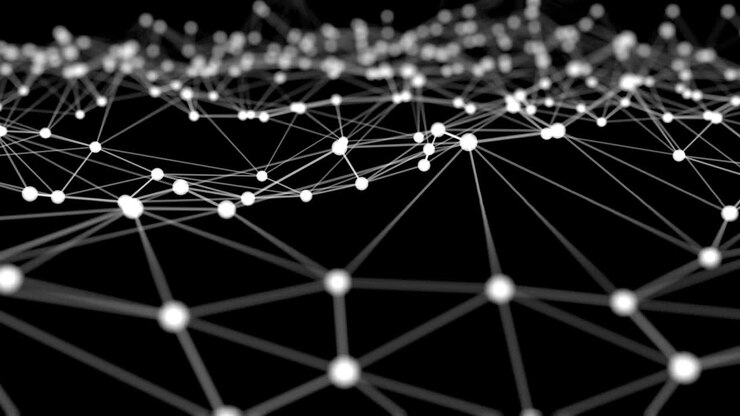 Abstract structure background or connected network. 3D rendered looping animation.