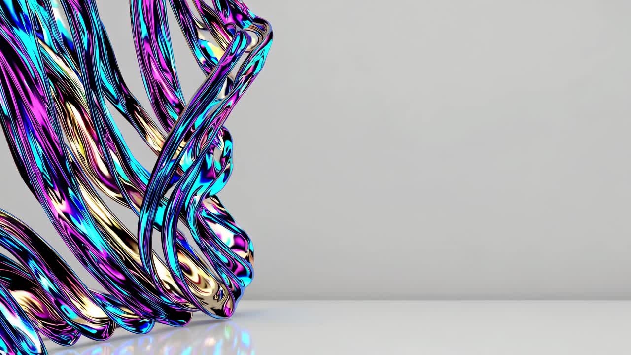 formas metálicas abstractas iridescentes