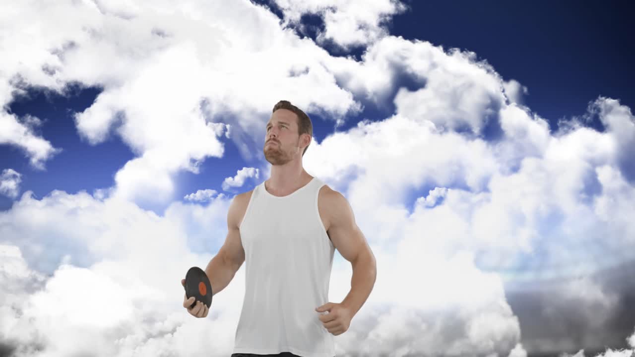 디스크 던지기 4k를 준비하는 남자