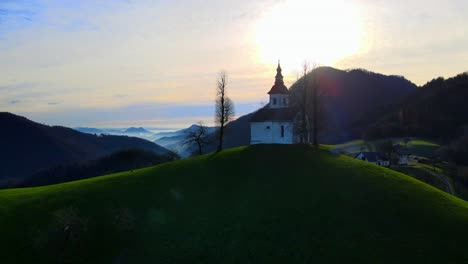 aerial 4k drone footage shows the church of st