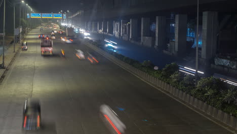 western express highway mumbai timelapse at night motion lapse malad kandivali borivali metro under construction