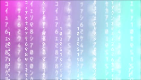 Matrix-Grid,-Matrix-intro,-Falling-binary-numbers-representing-computer-code-with-multicolored-background