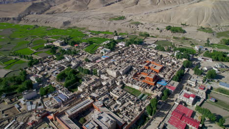 Vista-Aérea-De-La-Aldea-De-Lomanthang-En-Mustang-Superior-Nepal