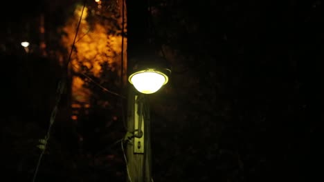 viejas bombillas de luz en la noche