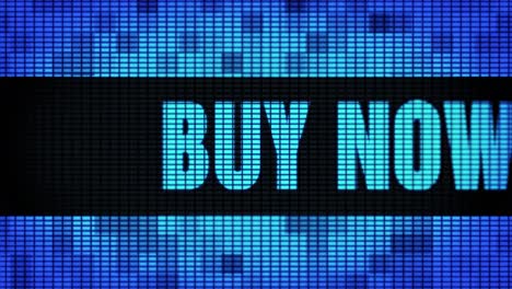 buy now message on a digital display