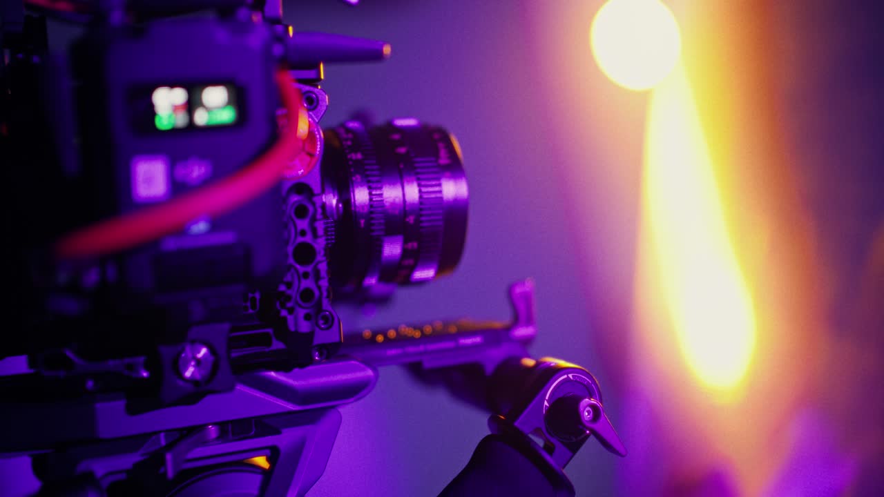 Closeup of a video camera