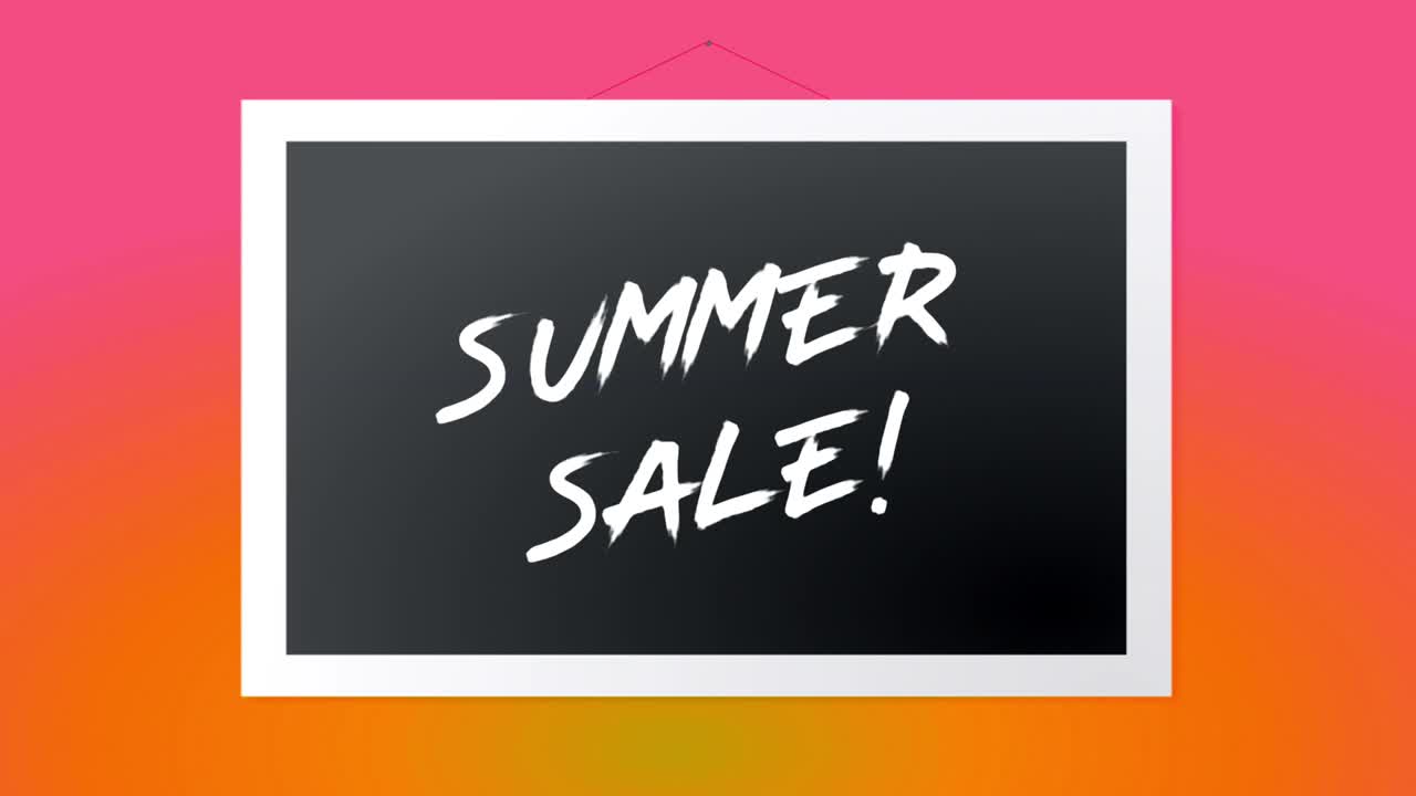 写真のフレームと夏の売り上げのテキスト