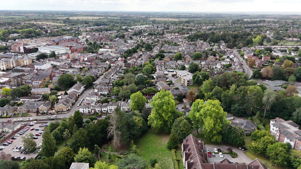 Residential streets and houses Bishop’s Stortford Market Town, Hertfordshire England