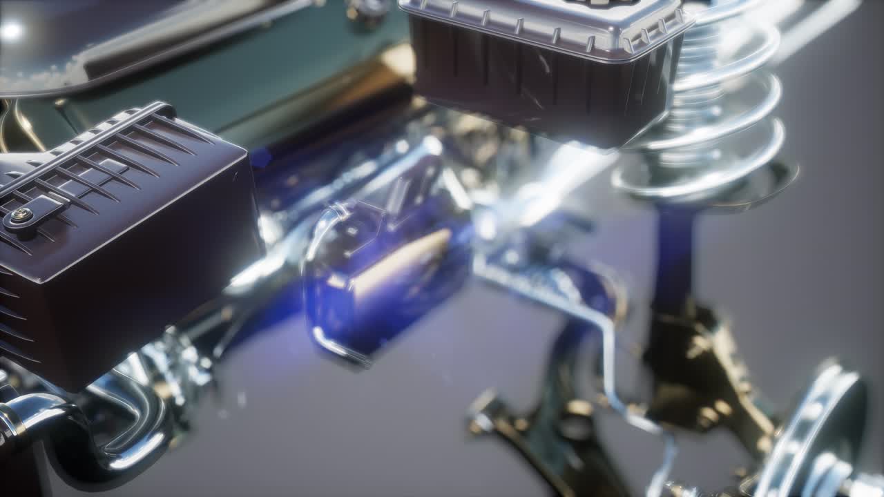 motores de automóviles detallados y otras piezas