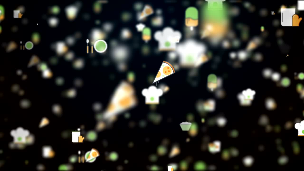 푸드 루프 아이콘을 움직이는 배경