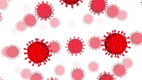 Realistische-3D-Animation-Coronavirus-Zelle-2019-ncov-Covid-19-Auf-Isoliertem-Weißem-Hintergrund-Und-Rechtsverschiebung