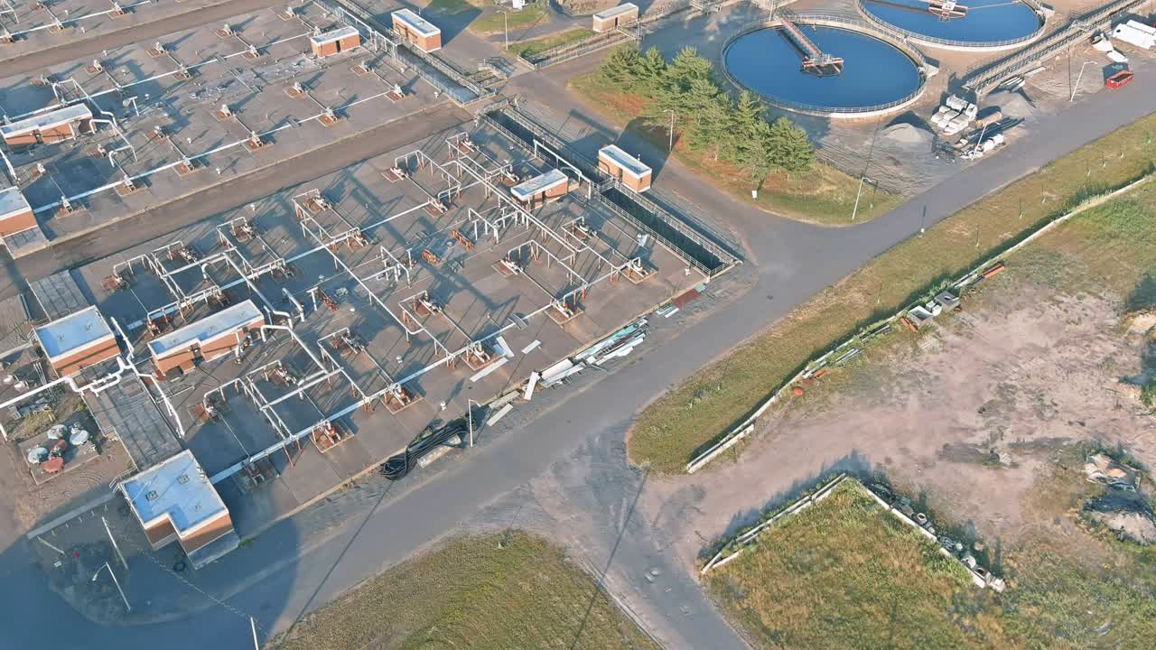 Panoramic view of modern urban wastewater treatment plant water purification is the process of removing undesirable chemicals