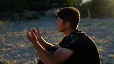 prayer in the nature outdoors