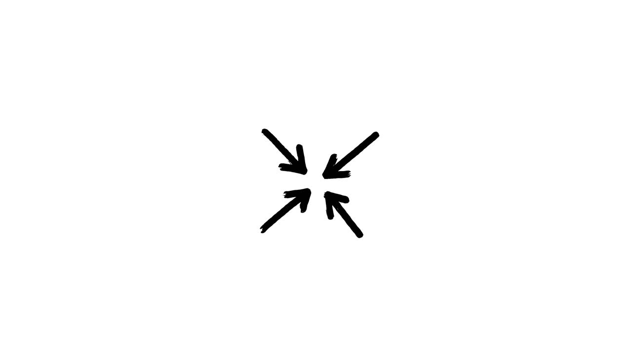 Animated Hand-Drawn Arrows Converging to a Central Point