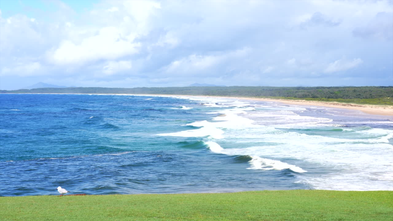 Looking south down the coastline from Bonville Head Lookout, Sawtell, Australia