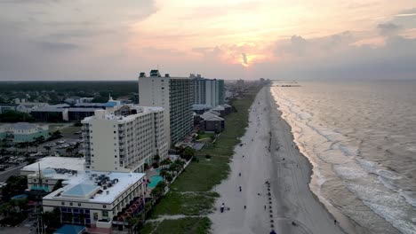 aerial-pullout-north-myrtle-beach-sc,-south-carolina-at-sunrise