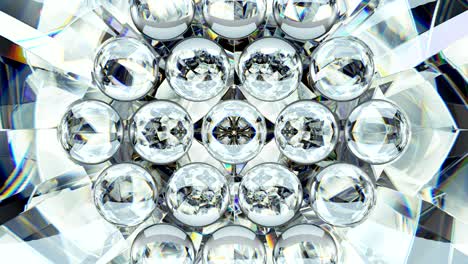 caleidoscopio giratorio de piedra preciosa de textura de diamante o vidrio brillante