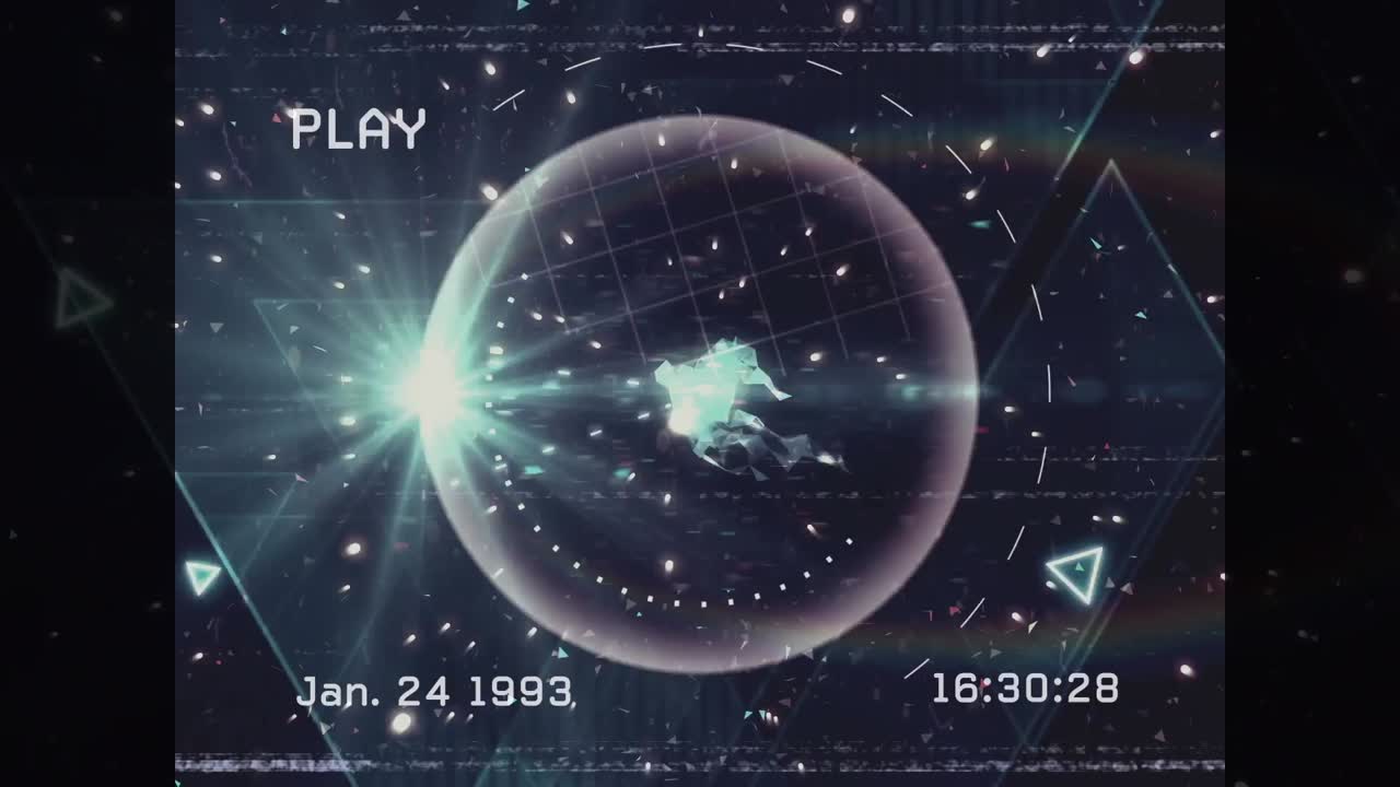 animación de la interfaz de texto de reproducción en pantalla con redes